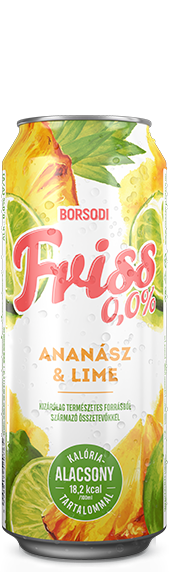 FRISS 0,0% ANANÁSZ-LIME ALACSONY KALÓRIATARTALOMMAL