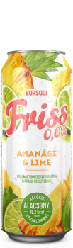 Borsodi FRISS 0,0% ANANÁSZ-LIME ALACSONY KALÓRIATARTALOMMAL