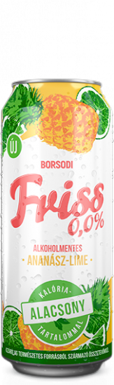FRISS ANANÁSZ-LIME 0,0% ALACSONY KALÓRIATARTALOMMAL